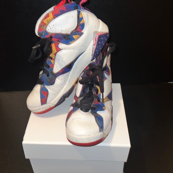 Nike Air Jordan Retro 7 “Nothing But Net” Ugly Sweater Sneakers | Youth Size 4.5 - Picture 1 of 9